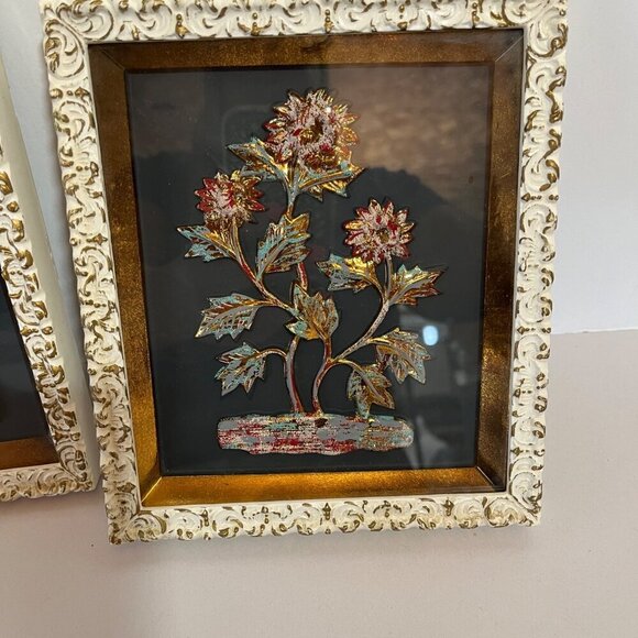 Four Seasons Vintage 3 D Molded Sheet Plastic Picture Floral Wall Hanging Set of - Picture 3 of 6